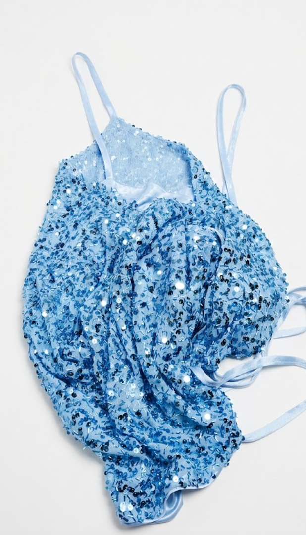Kaei&Shi Velvet Sequin Dress,Sparkly Halter Mini Dresses for Women,Homecoming Cocktail Party Sexy Outfit Baby Blue Large