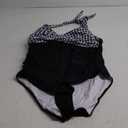 SUUKSESS Women Sexy Tummy Control One Piece Swimsuits Halter Push Up Bathing Suits (XX-Large, #1 Black Gingham)