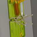 Travel Bottle Cleaner Kit, 6in1 Baby Toddler Travel Essential Silicone Bottle Brush Set, Baby Bottle Soap Dispense, Drying Rack, Nipple, Straw Breast Pump Cleaning, Storage Case, Gift for Moms (Green)