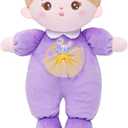 OUOZZZ Soft Baby Doll 10" - First Birthday Toys for 1 Year Old Girl, Ideal 1 Year Old Girl Gifts & Baby Girl Gifts, Snuggle Buddy for Infants Daisy Purple