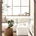 24"x36" Solid Wood Bathroom Mirror Tempered Glass for Wall Mounted, Rustic Wood Frame Wall Mirror Decorative for Living Room Bedroom Vanity Mirror Entryway Mirror, Rustic Brown