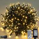 Christmas Lights 33ft 100 LEDs, 8 Modes, Warm White, Indoor Outdoor Plug-in Fairy Lights for Christmas Tree, Bedroom, Classroom Decor Outdoor Decor,Christmas Decorations (Warm Color, 33FT)