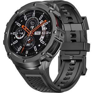 Silicone Band with Stainless Steel Case Cover Compatible with Samsung Galaxy Watch 6 44mm Bands Protective Case Cover for Men (Grey)