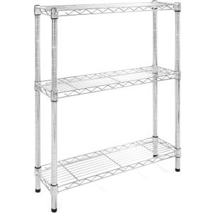 Shelving Inc. 8" d x 30" w Chrome Wire Shelving with 3 Tier Shelves, Weight Capacity 800lbs Per Shelf (8" d x 30" w x 34" h)
