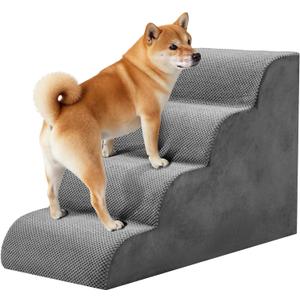 NEWBULIG 4-Step Dog Stairs, 20" H Dog Steps for Sofa and Chair, Non-Slip Sturdy Pet Steps for Small Dogs and Cats, Pet Ramp for High Bed Indoor
