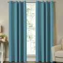 Turquoize Blackout Curtain Panels 84 Inch Window Treatment Curtains Energy Saving Thermal Insulated Grommet Blackout Curtains/Drapes for Bedroom, 2 Panels, 52 Inch Wide by 84 Inch Long, Storm Blue