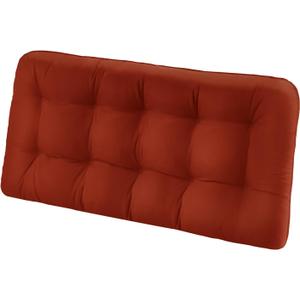 Tufted Bench Cushions for Outdoor Furniture, 48" x 18" Porch Swing Cushions Filled with Foam, Overstuffed Patio Cushions for Bench Loveseat with 2-3 Seats,Thick and Water Resistant, Brick Red