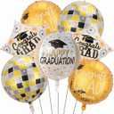 2 x Graduation Cap Balloon Grad Balloons for Class of 2026 Party Decorations (White)