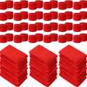 Leyndo 72 Pcs Wrist Sweatbands Bulk for Kids Field Day Cotton Terry Sweat Bands Sports Fan Wristbands Kids for Summer Camp Student Football Team Competition Party (Red)