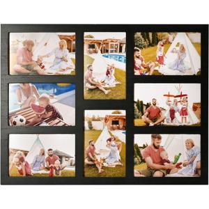 4x6 Collage Picture Frame Family Photos Display - 8 Openings Collage Wall Decor, Tabletop Stand Black Picture Frames Set for Home Living Room Family Gifts