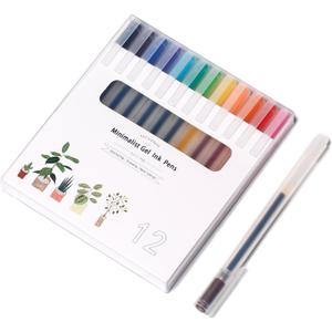 XIZE SH Minimalist Japanese Style Gel Ink Pens Ball Point Pens 0.5mm Fine Point 12 Colored Journaling Pens