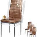 Houseables Plastic Chair Covers for Dining Chairs, Plastic Seat Covers, Dining Room Seat Protector, Clear Vinyl Slipcovers, Waterproof Chairback Protectors, for Kitchen, Cats, Transparent, 24x22, 4PK
