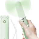 JISULIFE Handheld Fan with 4500 mAh Powerbank Max 37 Hours Runtime, Pocket Portable Battery Operated or USB Powered Folding Personal Fan, 3 Speeds, Gifts for Women Men Kids Gift for Festival-Green