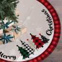 Christmas Tree Skirt 48 Inch Red Rustic Xmas Tree Skirts Mat with Snowflake Design for Merry Christmas Xmas Holiday Party Decorations Indoor Outdoor