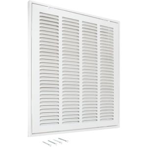 EZ-FLO 16 x 16 Inch (Duct Opening) Return Air Vent Cover for Wall or Ceiling, Solid Steel Return Air Filter Grille, HVAC Vent Cover, White, 61654