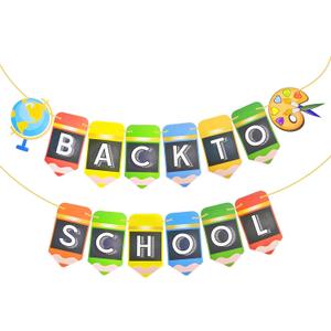 1 Set Back to School Banners Decorations, 2 Strings 10 Feet Vibrant Welcome Sign for Classroom Door Wall and Teacher Appreciation Party Supplies, Fall Semester Decoration