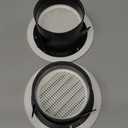 Soffit Vents 4 Inch, Hon&Guan Soffit Exhaust Vent Exterior Round Vent Cover with Built-in a Fly Screen for Bathroom Office Home-2PCS