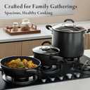 Bazova 18 Pcs Pots and Pans Set Non Stick with 12-Quart Stock Pot, Nonstick Kitchen Cookware Sets with Utensils, Large Capacity Ceramic Cookware Set, PTFE/PFAS/PFOA Free, Black