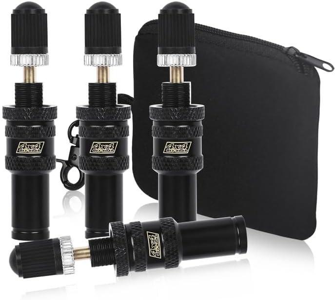 Automatic Tire Deflator Kit, 4 Pcs Adjustable Auto-Stop Tire Deflator Valve (10-30 PSI), 4x4 Portable Air Deflator Tire Valve Core Tool, Tire Air Down Tool for Vehicles, Motorcycles, Cars, Trucks