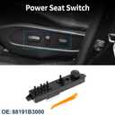 No.88191B3000 Power Seat Switch for Kia K3 2014-2018 Seat Control Adjustment Switch Front Left Driver Side Black Fit for