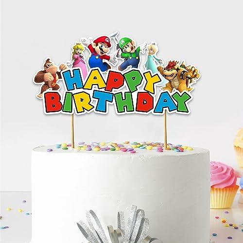 Super Mario Happy Birthday cake Topper - Birthday Decorations