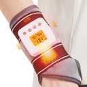 Rechargeable Heated Wrist Massager for Pain Relief - 3 Heat Levels & 3 Vibration Modes, Heat Therapy Wrap for Carpal Tunnel, Tendonitis, Sprains, Swelling, Auto Shut-Off Hand Warmer