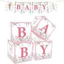 Baby in Bloom Baby Shower Decorations, Wildflower Floral Baby Boxes with Letters & Banner, Little One Celebration Party Supplies