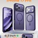 TOCOL for iPhone 17 Pro Case, Compatible with Magsafe Charger, Full Camera Protection, Translucent Matte Phone Case for 17 Pro 6.3 inch (Midnight Purple)
