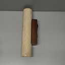 Natural Yellow Travertine Wall Lamp, 12"H Long Linear Stone Wall Sconce with Stone Lampshade Wooden Base, Mid Century Modern Wall Sconces for Dining Room Bedroom Living Room Hallway (Indoor Use)