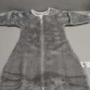 ZIGJOY Shark-Fin Transition Swaddle - 2.5 Tog Fleece Transition Sleep Sack 3-6 Months Warm Plush Baby Wearable Blanket with 2- Way Zipper for Winter, Grey