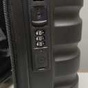 Flight Knight Carry On Suitcase 18x14x8 Hardside Built In TSA Lock & USB Port Lightweight Luggage Silent Double Spinner Wheels Maximum Underseat Carry-On Bag For American & United Approved Airlines (Black/Tan)