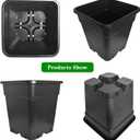 10 Pack Square Planter Nursery Pots 5.2 Gallon Pots for Plants, Plastic Flower Pots, Black Grower Pots with Drainage Hole for Indoor and Outdoor