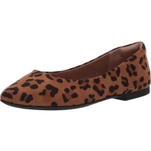 Amazon Essentials Women's Pointed-Toe Ballet Flats (13 Wide, Brown Leopard)