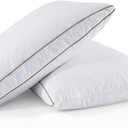WOLKI Goose Down Feather Pillows, Pillows Standard Size Set of 2, 100% Soft Cotton Cover Bed Pillows, Hotel Pillow for Back, Stomach or Side Sleepers