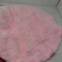 OLANLY Pink Round Rugs for Bedroom - Machine Washable, 4 ft Circle Area Rugs for Living Room, Soft and Fluffy Shaggy Carpet for Teen Girls and Boys, Nursery Rooms, Dorms, Home Decor Aesthetic