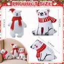 3 Pcs Christmas Throw Pillows Gift Xmas Tree Snowman Santa Gingerbread Man Polar Bears Decorative Stuffed Pillows Plush Cushion for Winter Holiday Party Home Sofa Couch Bed Bedroom (Lovely)