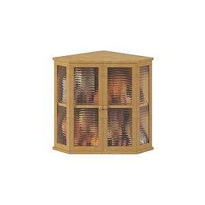 Extra Large Acacia Wood Corner Bread Box for Kitchen Countertop, 16.5 Inch Wooden Breadbox with Glass Wavy Door, Durable Grain Finish, Farmhouse Style Design