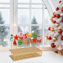 2PC Cake Pop Holder 17 Holes Lollipop Holder Stand Gold Metal Cakepop Stand Display Cake Pop Stand for Dessert Table Weddings Birthday Halloween Candy Decorative