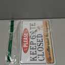 Beware of Dog Signs for Fence, Please Keep Gate Closed No Matter What The Dog Say Metal Tin Sign for Yard, Funny Rustic Home Decor, No Soliciting Pet Warning Signs 8x12 Inch