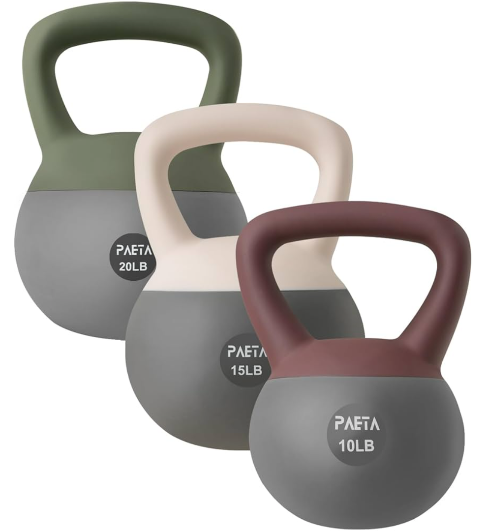 PAETA Soft Kettlebell for Home Fitness – Anti-Slip Grip & Wide Handle Design,Soft Kettlebell Set, Gentle Floor-Friendly Impact – 10lbs, 15lbs, 20lbs, for Home Functional Training