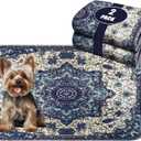 PUPIBOO Washable Pee Pads for Dogs and Cats - Super Absorbent Reusable Puppy Training Pads - 100% Waterproof, Leak-Proof & Non-Slip Whelping Pads for Pet Housebreaking (18 x 24 Inch (Pack of 2), Blue Medallion)