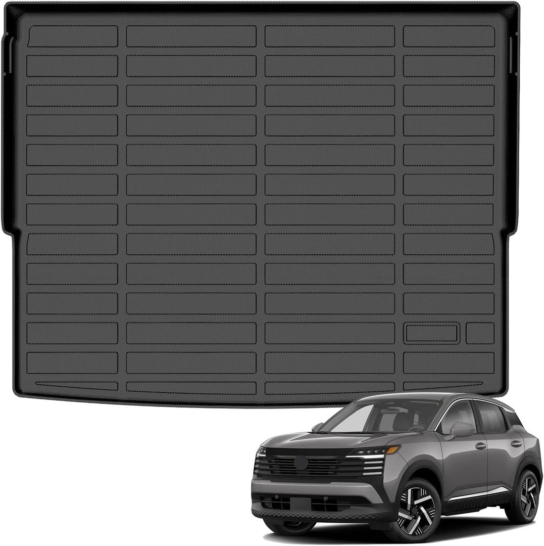 Auxko All Weather Cargo Mat Fit for Nissan Kicks 2026 2025 TPE Cargo Liner Accessories All Season Odorless Anti-Slip Trunk Mat Cargo Mat for Nissan Kicks 2026 2025 Black