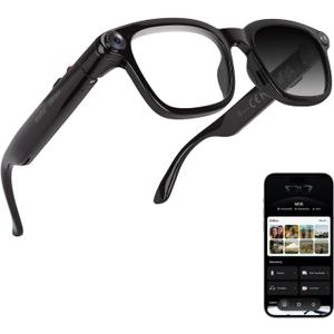 AI Smart Glasses with 8MP Camera, 1080P Video Recording and Photo, Bluetooth 5.4 Audio Calls & Music, AI Voice Assistan, AI Recording, Real Time Translation - for Life, Work and Vlog