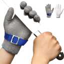 Schwer ANSI A9 Cut Resistant Glove, Food Grade Stainless Steel wire Mesh Metal Gloves, Knife Cutting Gloves for kitchen Mandoline Slicing Butcher Meat Cutting Oyster Shucking Fish FilletM, 1 PCS (Medium (Pack of 1))