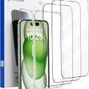 Syncwire 3 Pack Screen Protector for iPhone 16 / 15 Tempered Glass [9H, Easy Installation Frame, Bubble Free, Full Coverage, Sensitve, Clear, Case Friendly] for Apple Phone 15/16 6.1"
