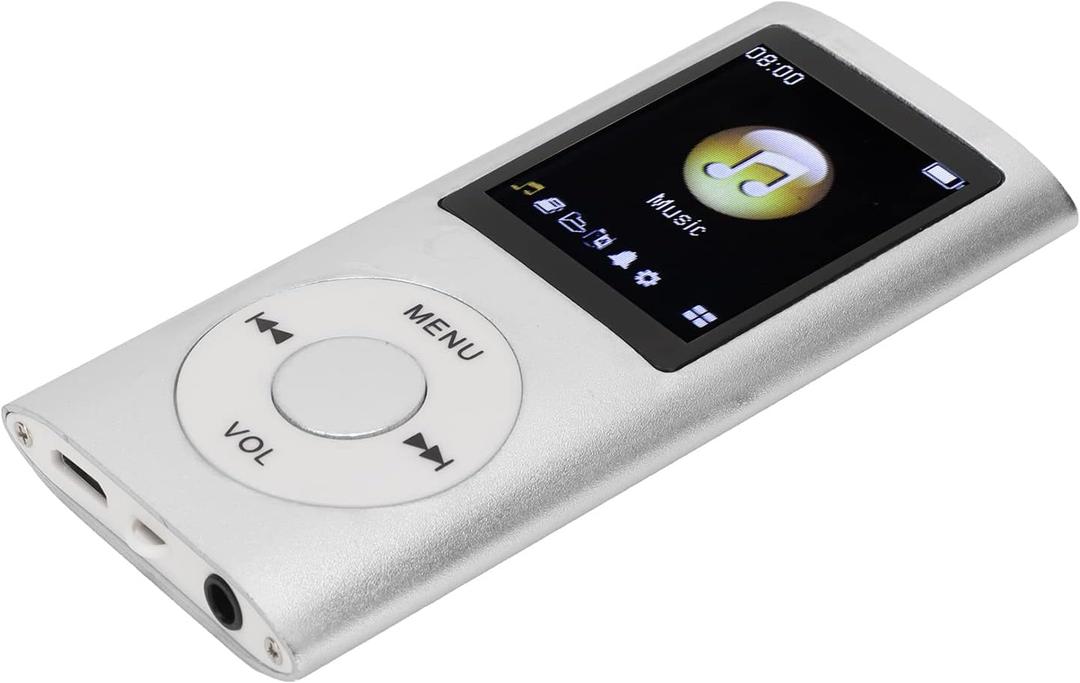 MP3 Player,MP3 Player Stylish Multifunctional Lossless Sound Slim 1.8 Inch LCD Screen Portable MP3 Player (Sliver)