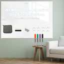 AFMAT White Board Dry Erase Paper, 48" x 36" Whiteboard Wallpaper, with 4 Markers, Stain-Proof & Super Sticky, No Ghost, 4' x 3' Peel and Stick Dry Erase Board Paper Roll for Wall/Home/Office,WS23E
