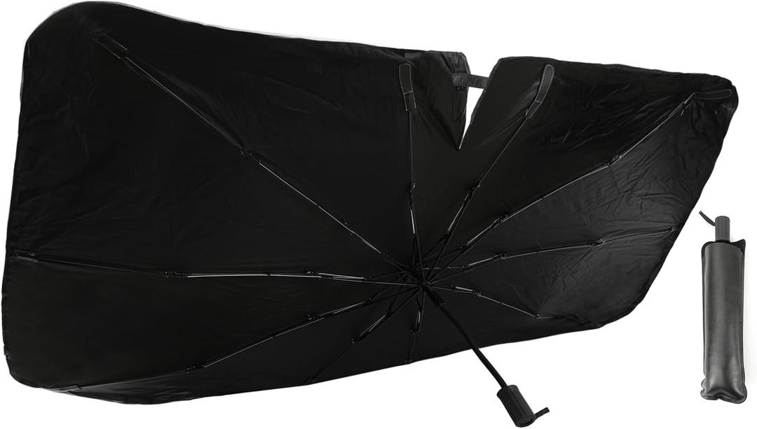 ROCCS Windshield Sun Shade for Car Window Shades Compatible with Tesla Model 3/Y Foldable Umbrella Reflective Sunshade for Automotive Front Window Blocks UV Rays & Heat Keep Car Cool (Model 3/Y Sunshade Umbrella)