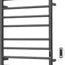 Heated Towel Racks for Bathroom, Wall Mounted Electric Towel Warmer Racks with Timer & Temperature Control, Stainless Steel Towel Heater for Bathroom (Round-Gunmetal Grey, 8 Bars)