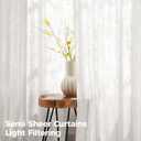Pinch Pleated Linen Curtains for Living Room, Light Filtering Sheer Curtains 90 inches Long, Farmhouse Natural Pinch Pleat Drapes, Semi Sheer Window White Curtain with Hooks 2 Panels